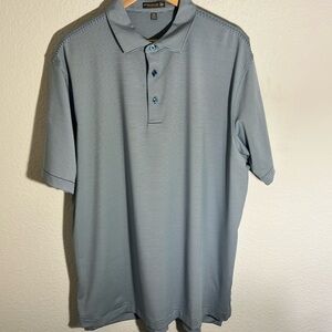 Size XL Peter Millar Summer Comfort Golf Polo Light blue strip performance